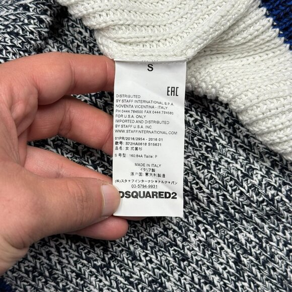 DSQUARED2 Chain Knit Sweater Made in Italy Heather Cotton Small - Picture 8 of 9